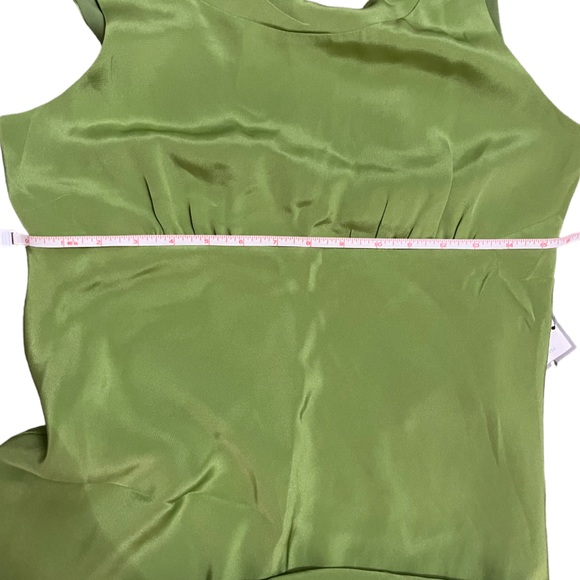 J. Crew Green Silk Midi Fit and Flare Sleeveless Low Back Dress - Picture 8 of 11
